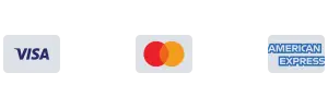 accepted payment methods logos - VISA, Mastercard and American Express